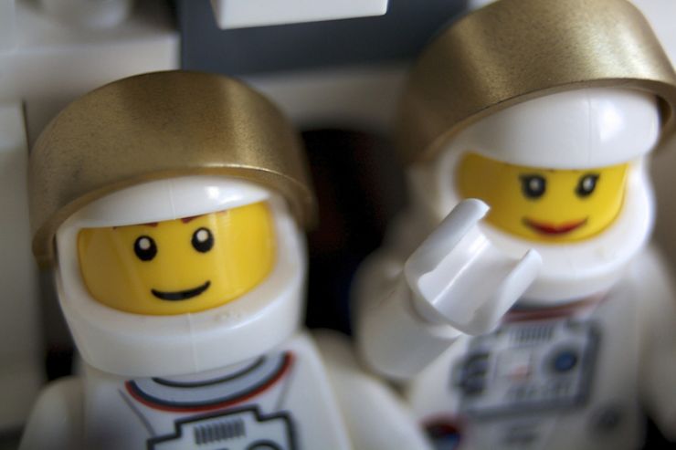 Lego couple in Space
