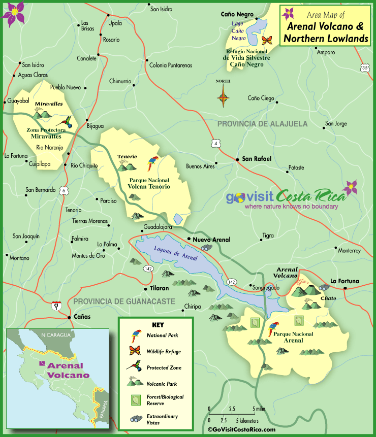 Arenal Volcano Highlands Map