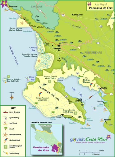 Map Of Costa Rica Airports. Playa Uvita, Costa Rica - A