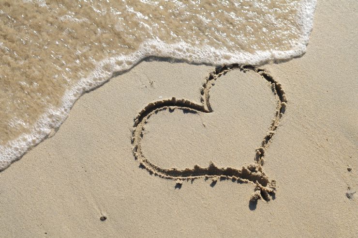 Romantic Heart in the Sand in Costa Rica