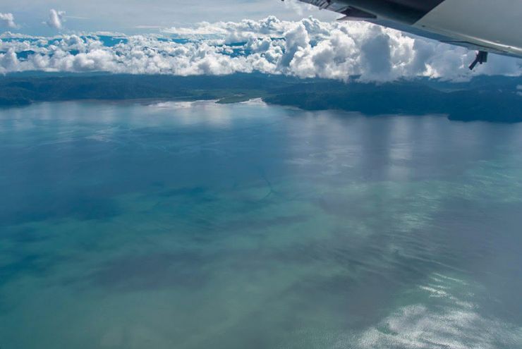 Flying over Nicoya Peninsula on way to Tambor
