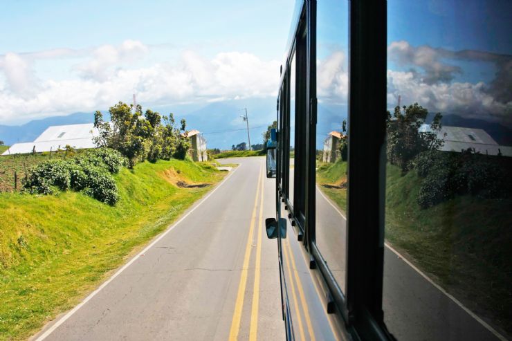 View from a bus near Quebrada Honda
