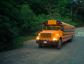 Public bus near Puerto Viejo