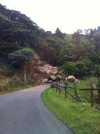Landslide from the 7.6 Earthquake Sept. 5, 2012 on San Carlos Higway to Puntarenas