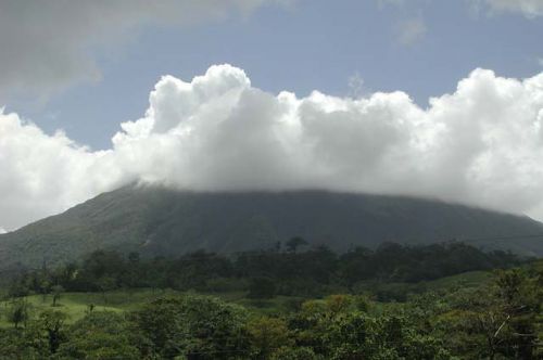 Cloud covered Arenal Volcano