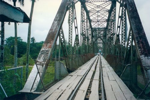 Costa Rica / Panama border crossing in Sixaola on a bridge