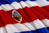 Beautiful Costa Rica flag in the wind