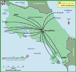 Nature Air San Jose / Pavas Flight Paths