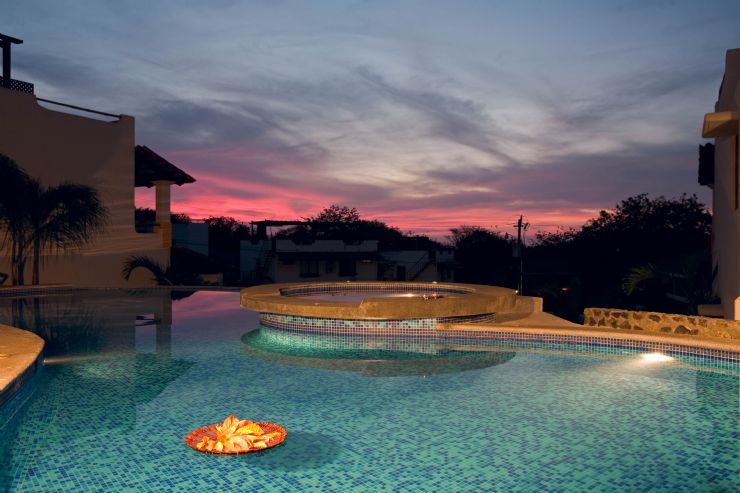 Tropical Gardens Swimming pool with jacuzzi