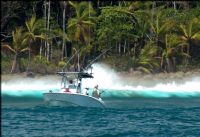 Fishing outside the surf