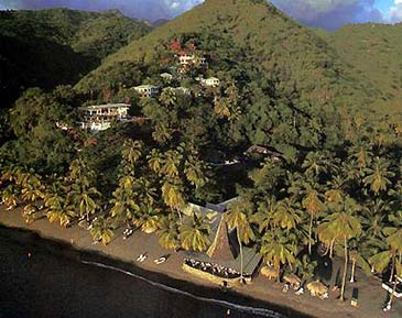 View from ocean of Anse Chastanet