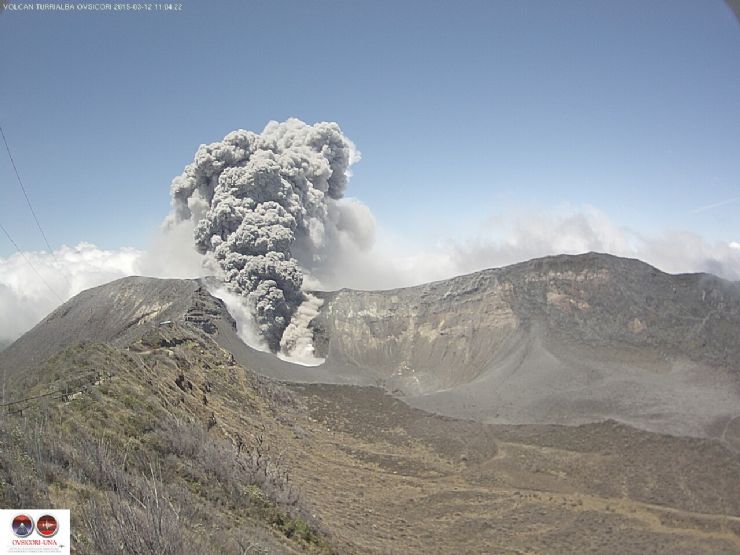 March 12th Ash Eruption (Ovsicori UNA)