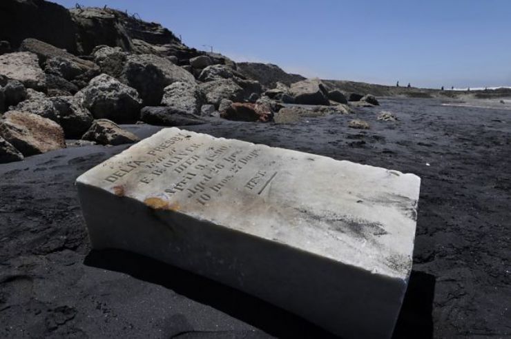 Old Tombstone on beach