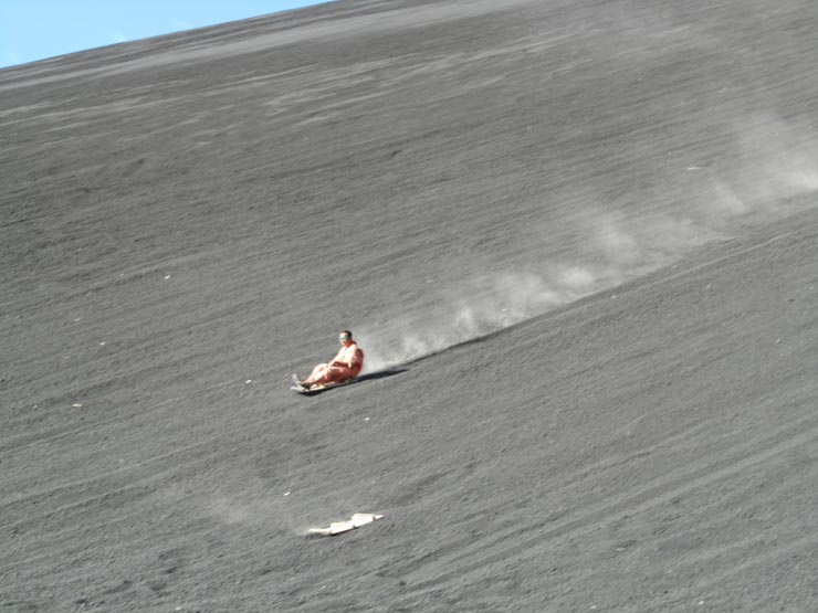 Volcano-boarding in Cerro Negro, Nicaragua