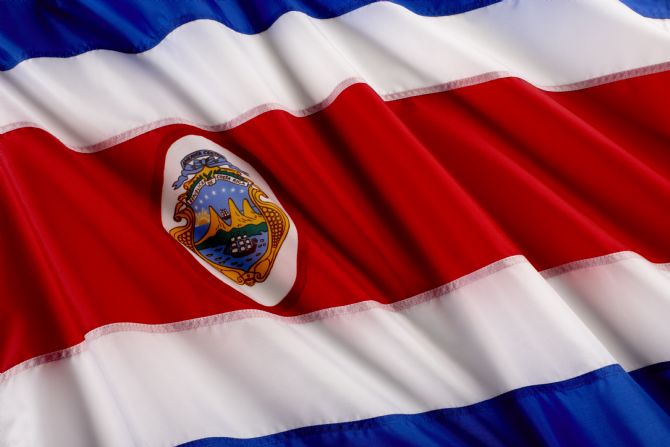 Beautiful Costa Rica flag in the wind