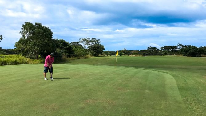 Golfing at Hacienda Pinilla Golf Course near Tamarindo