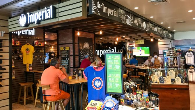 Imperial bar and souvenir shop at the San José Intl Airport in Costa Rica