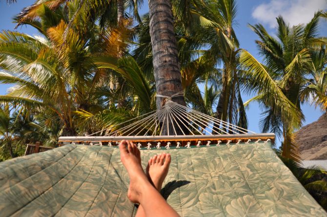 Kicking back on a hammock in Puerto Viejo