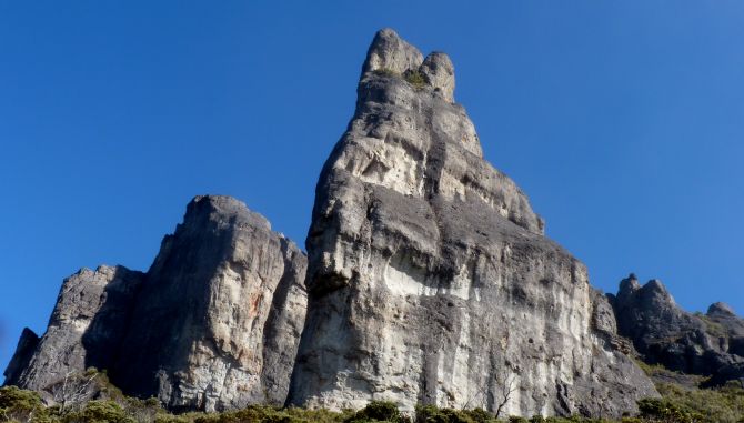 Impressive rock formation on Chirripo Peak