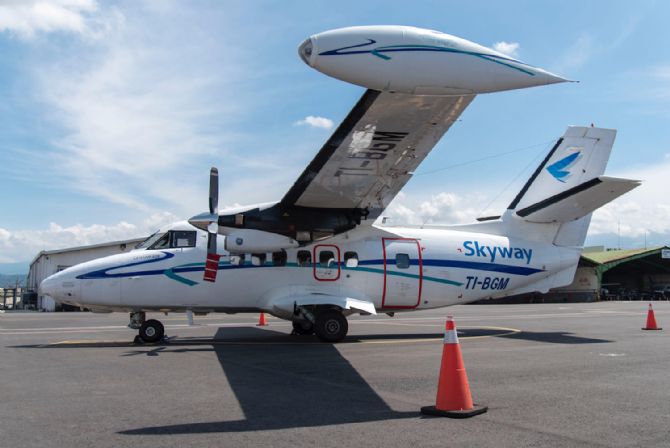 Skyway Dual Prop Airplane at San Jose International Airport