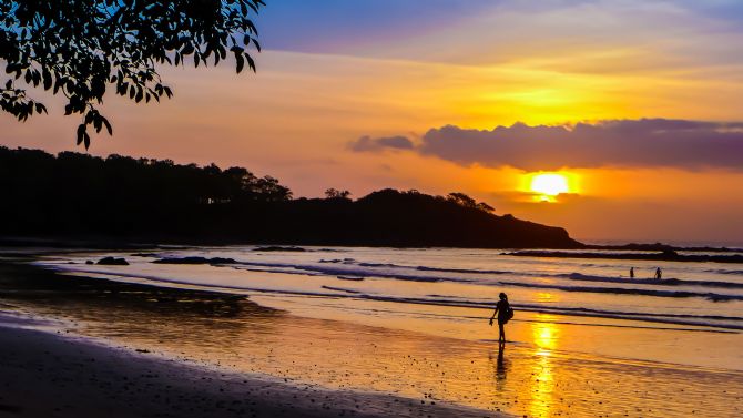 Sunset on Tamarindo Beach in Costa Rica