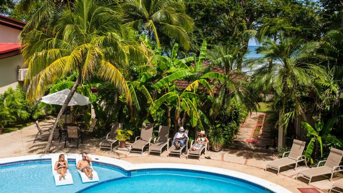 The beachfront pool at The Coastal Beachfront Hotel in Tamarindo