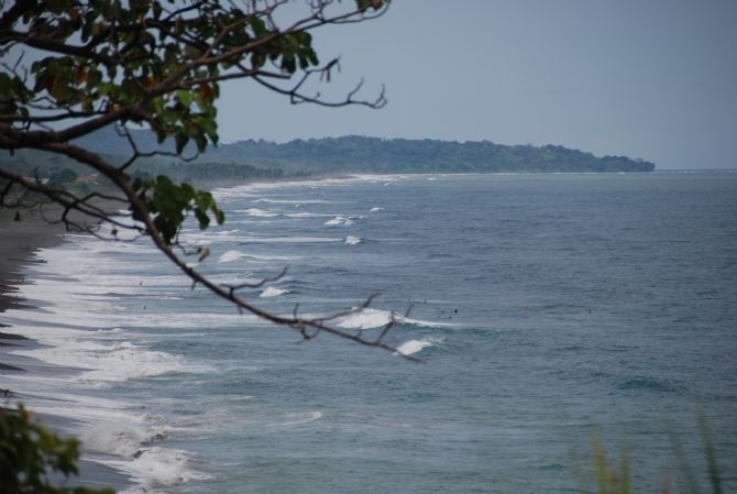 Waves rolling in at Playa Hermosa