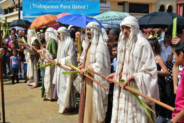 Actors in procession in Holy Week, San Jose