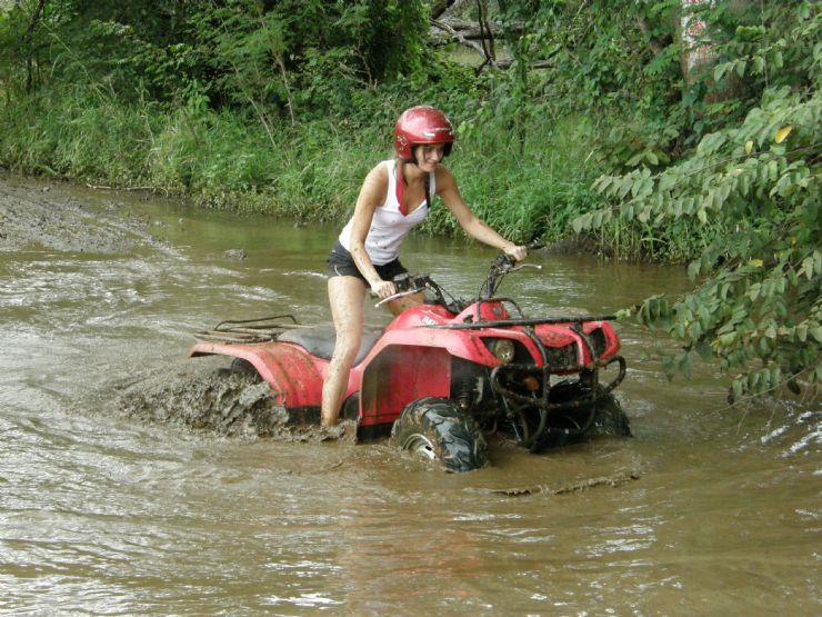 Crossing a River in an ATV near Tamarindo in Guanacaste