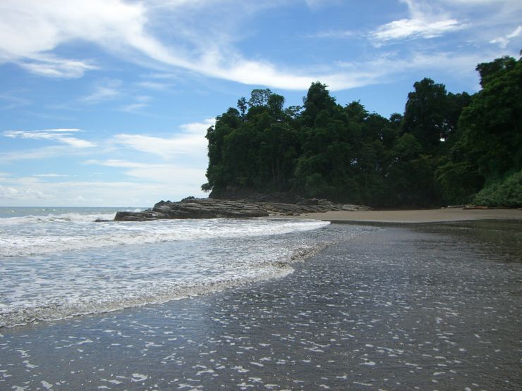 Beautiful Beach at Entrance to Ballena National Marine Park near Uvita