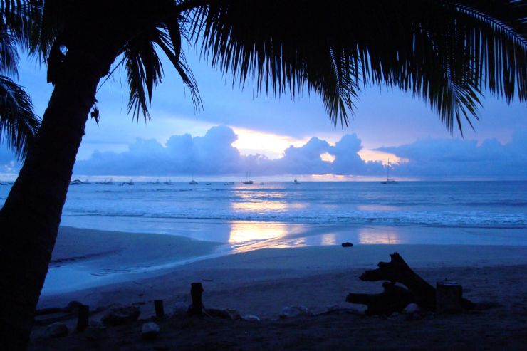 Enjoying the blue sunset in Tamarindo