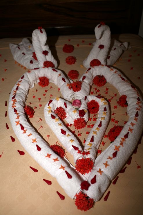 Honeymooner Suite complete with a flower heart