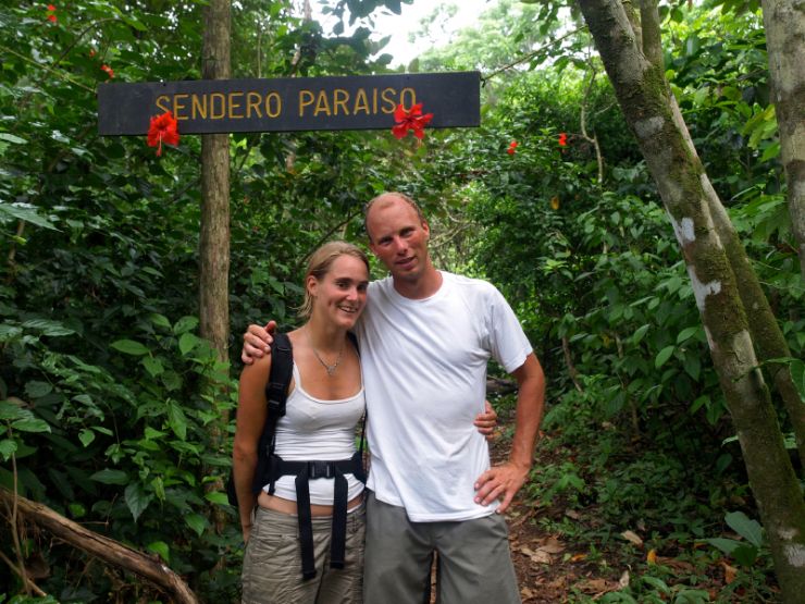 A couple of hikers posing for photo before the big hike in Corcovado National Park