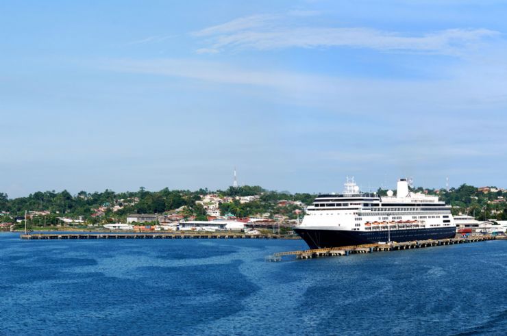 Cruise ship docked in Puerto Limon