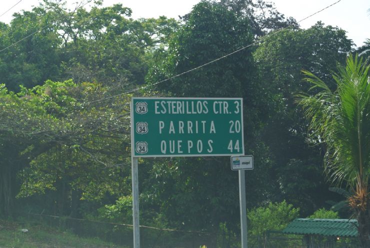 Esterillos sign in main highway