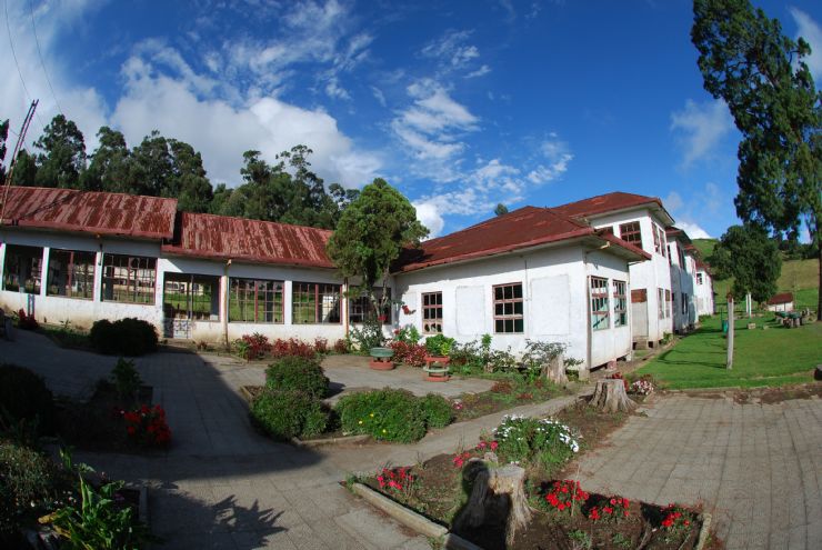 Internal garden with beautiful flowers at Duran Sanatorium, Cartago