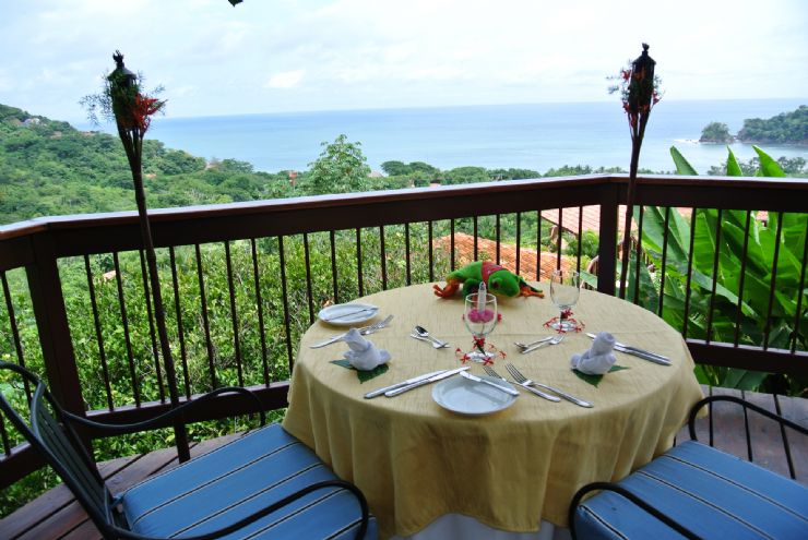 Romantic table with ocean view