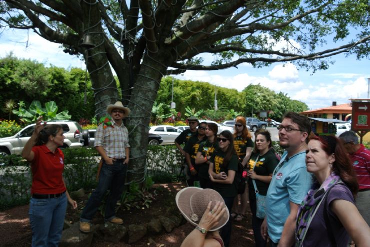 Javi the Frog at the begining of the tour at Cafe Britt Coffee Tour, Heredia