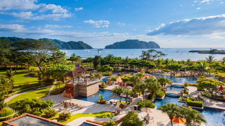 Los Sueños Marriott from air, Playa Herradura