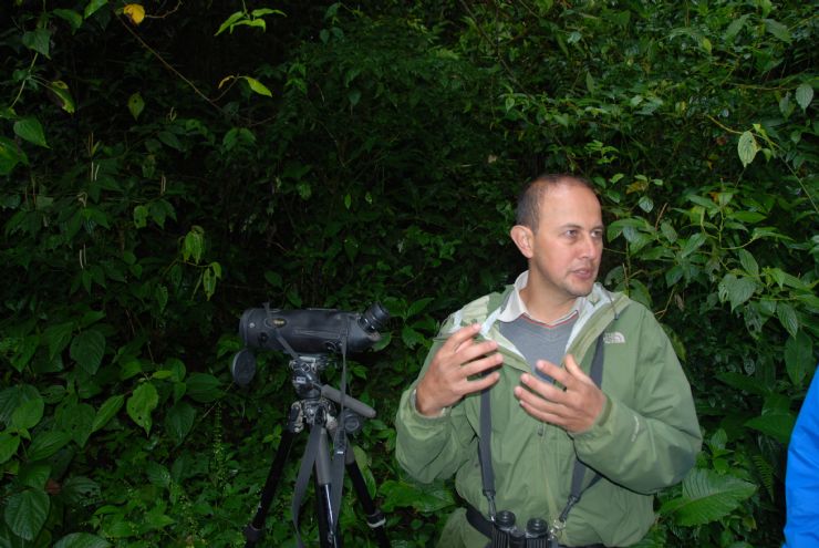 Guide at Monteverde Reserve talking about the forest