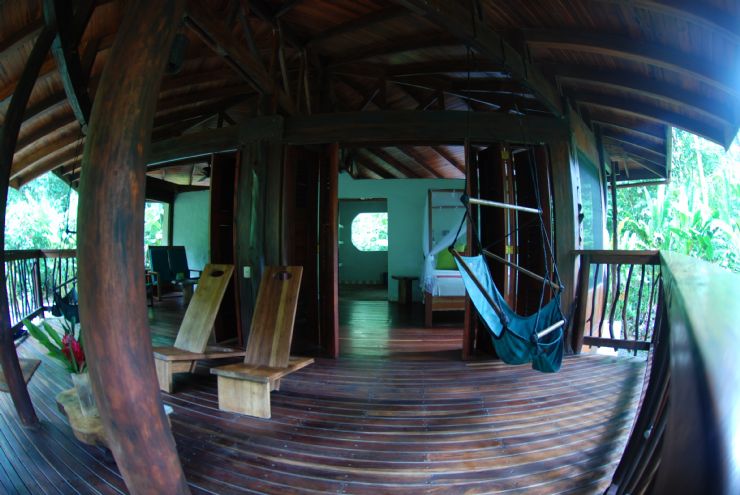 Beautiful cabin terrace view at Playa Nicuesa Rainforest Lodge