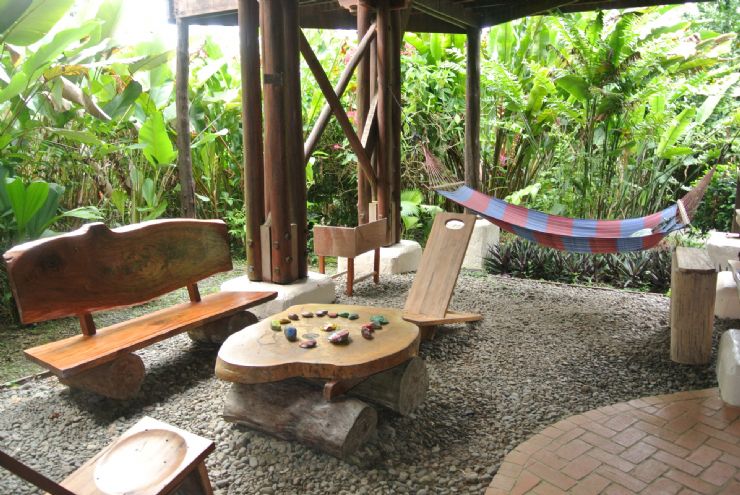 Relaxing are at Playa Nicuesa Rainforest Lodge front desk