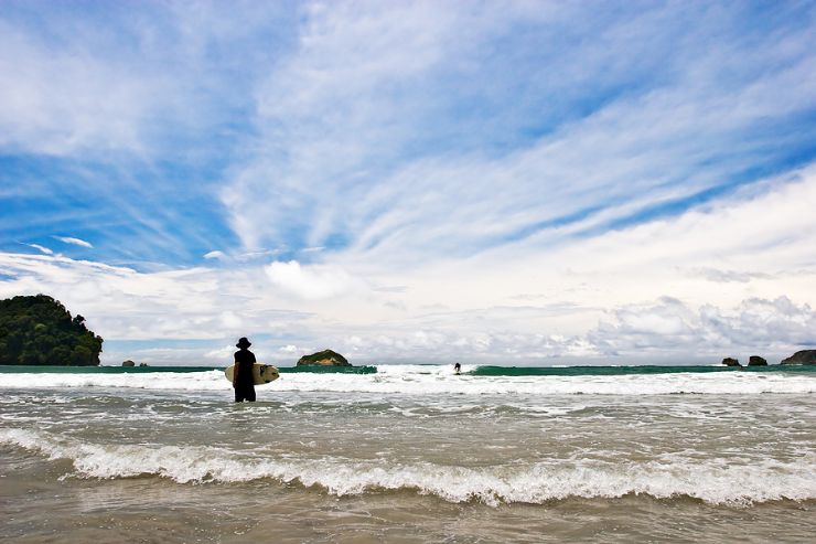 Surfing at Playita in Manuel Antonio