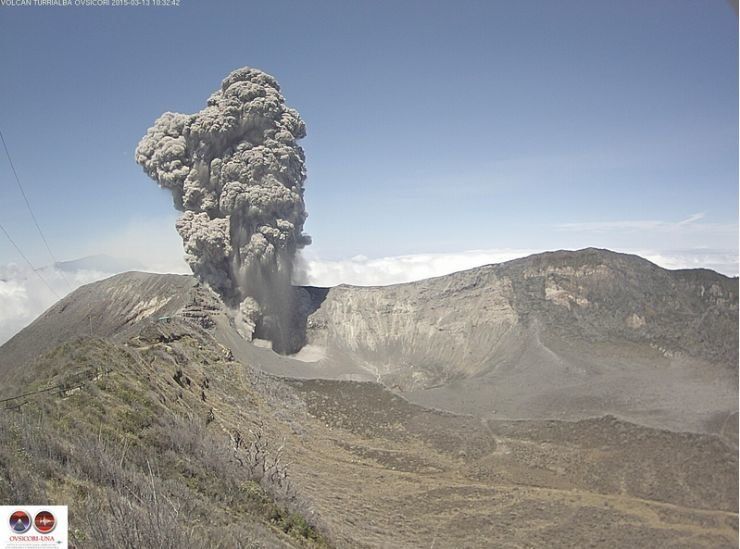 March 13th Biggest Eruption at Turrialba Volcano - Photo Credit: http://www.ovsicori.una.ac.cr