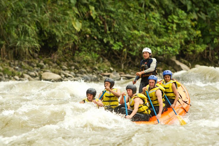 Having fun rafting on the Rio Naranjas