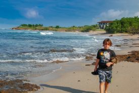 Walking on the beach in front of the JW Marriott Guanacaste