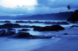 Montezuma beach at night