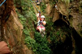 Zip-lining through canyon, amazing!