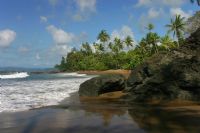 Awesome beach rock formations in Corcovado National Park