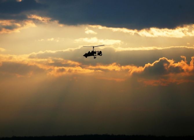 Flying at Sunset